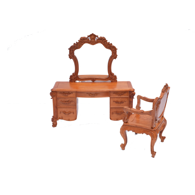 Bộ Bàn Phấn Gỗ Gõ Đỏ